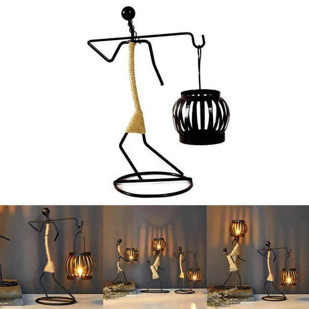 Bigxin 2Pcs Portavelas,Candelabros para Velas Soporte de Velas Sujeta Velas  Porta Velas Decorativas Porta Velas Decorativas Candelabros Decorativos de Velas  Portavelas de Hierro (Negro) : : Hogar y cocina