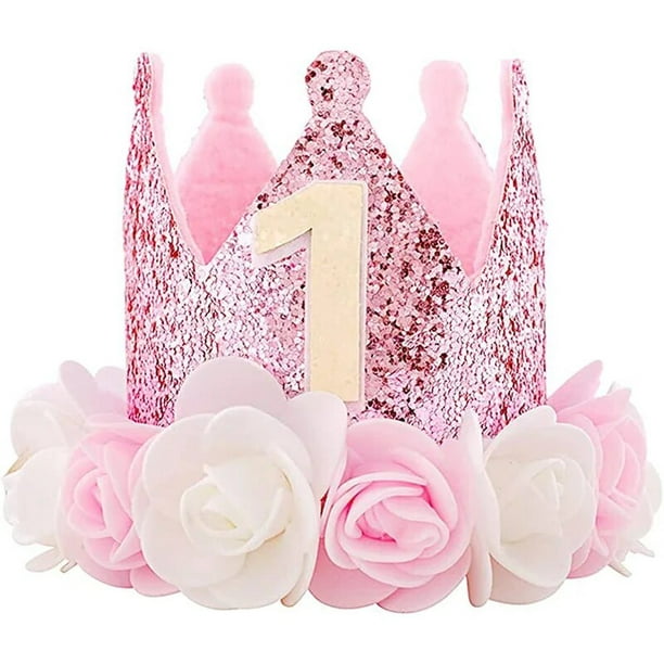 Sombrero de cumpleaños para niña de 1 año, corona de cumpleaños, corona de  niña, globos de primer cu La Vida Bella
