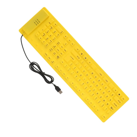 foldable silicone keyboard silicone foldable fadeless durable waterproof dustproof mute typing waterproof keyboard for office anggrek amarillo