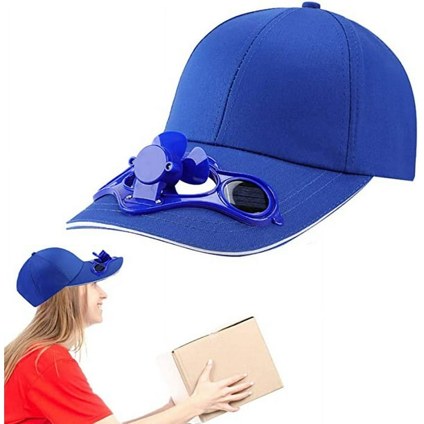 Gorra de ventilador solar de verano azul para fanáticos del