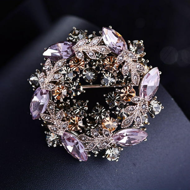 Broches de de imitación de cristal broches ramillete de flores de diamante  para mujer sombrero joyer Salvador Alfileres de broche de diamantes de  imitación