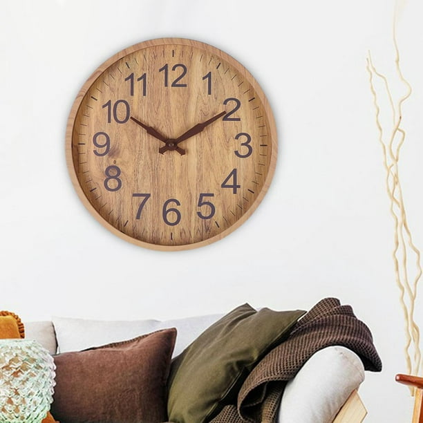Reloj de pared de 12 pulgadas, reloj de pared de salón, reloj de pared  antiguo, reloj de pared de madera simple MFZFUKR BST3004281-2
