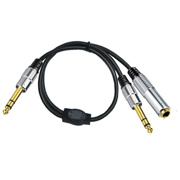 Cable Adaptador Divisor De Sonido Hembra A Doble Macho Cable Divisor De 635 Mm Estéreo 