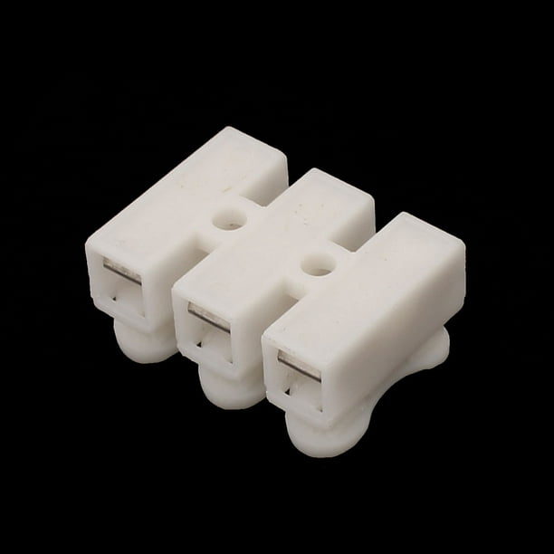 Conectores eléctricos de plástico blanco, abrazaderas de bloques