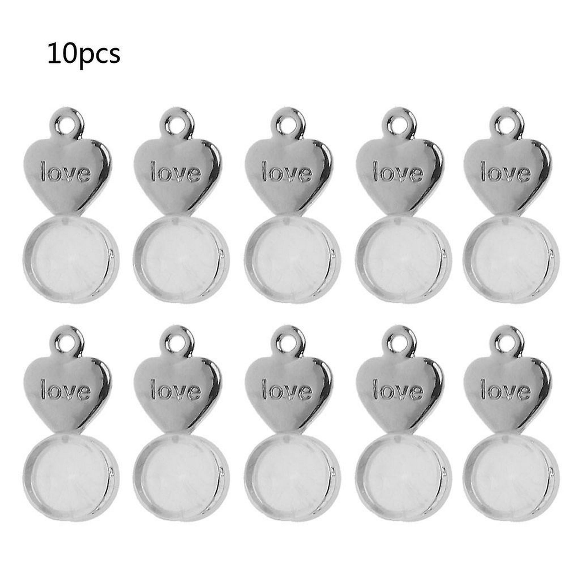 Silver 10 Uds. De pendientes de corazón con agujero Diy, pendientes  seguros, tuercas, elevadores de pendientes, repuesto para todo tipo de  postes de pendientes