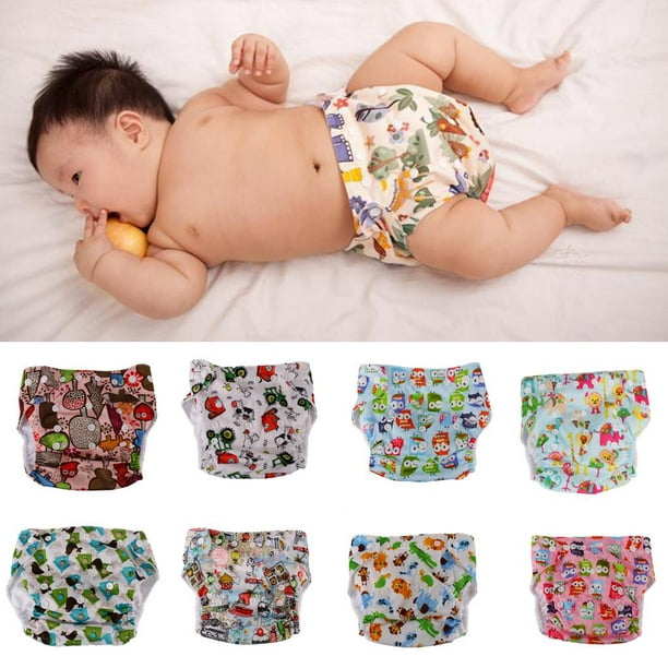 Pañal de tela para recién nacido, reutilizable, ajustable, lavable, talla  única, para bebés, niñas y niños, incluye 6 paquetes de pañales + 12