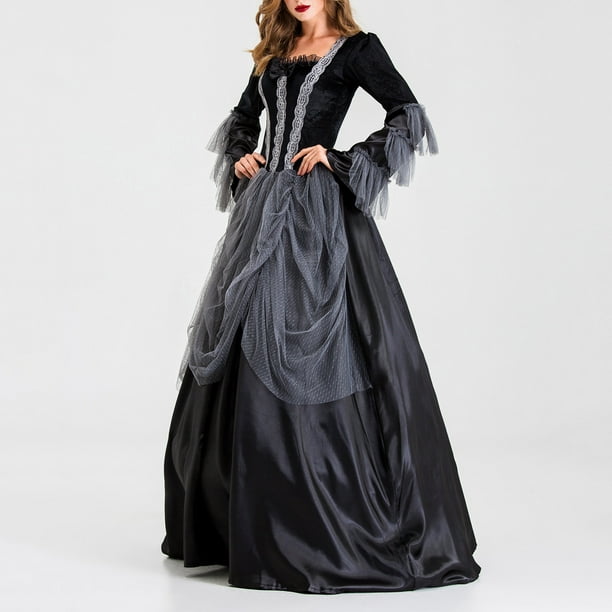 Vestido medieval para mujer, lindo vestido renacentista, de manga larga,  cosplay, Halloween, disfraz de fiesta