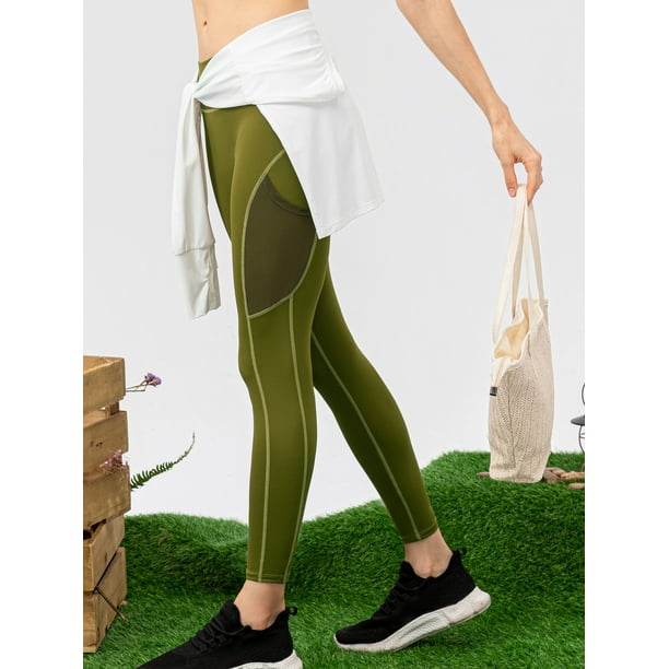 Leggings deportivos para mujer con ropa deportiva ajustada de bolsillo para  correr yoga Labymos pantalones de mujer