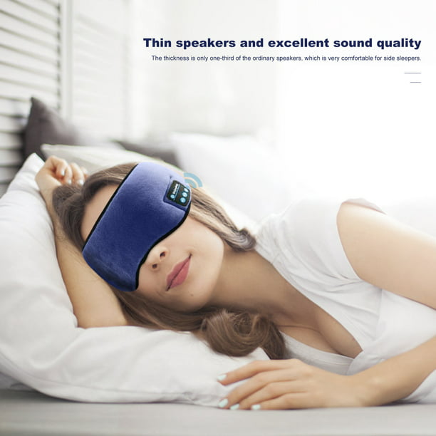 Máscara de ojos suave para dormir, auriculares Bluetooth, diadema ajustable  para dormir, meditación, insomnio, auriculares inalámbricos con cubierta