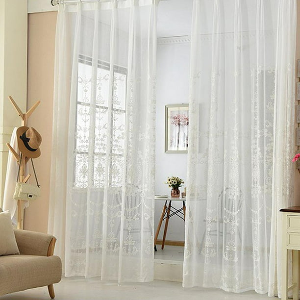 Cortinas Translúcidas De Dormitorio Con Térmica Aislamiento Adecuada Para  Dormidos,2.8 X 1m Pantalla de ventana de bordado Soledad Paneles de cortina