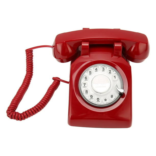 Teléfono retro con cable, teléfono clásico de los años 80, teléfono fijo,  teléfono antiguo con cable para el hogar, oficina, hotel