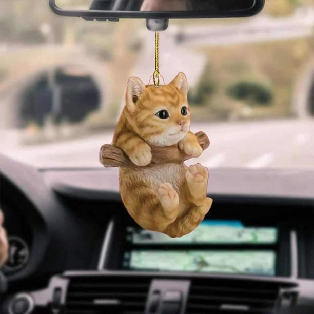 Decoración espejo retrovisor globo gato coche colgante gato adornos  colgantes para Interior espejo retrovisor gato coche adornos colgantes para  coche
