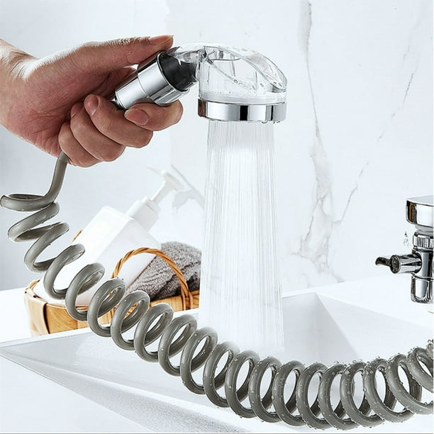 Kit de cabezal de ducha para lavabo de 1,5 m, ducha de baño, manguera  telescópica, ideal para lavar el cabello o limpiar el fregadero (grifo no  incluido) JM