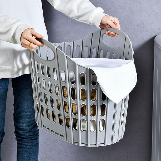 Cesta de lavandería plegable para montar en la pared, cesta plegable para  ropa sucia con asas para baño, dormitorio y lavandería (tamaño mediano) :  : Hogar y cocina