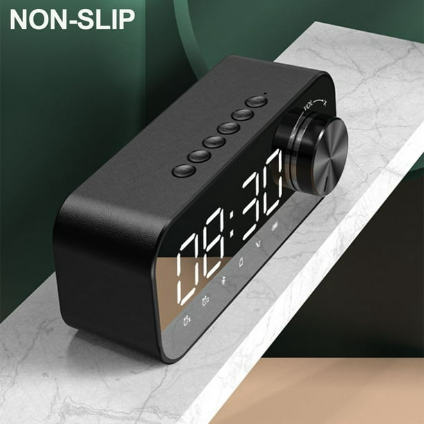 Reloj despertador digital de madera con carga inalámbrica 3 alarmas  Pantalla LED Control de sonido p Abanopi Despertador de madera