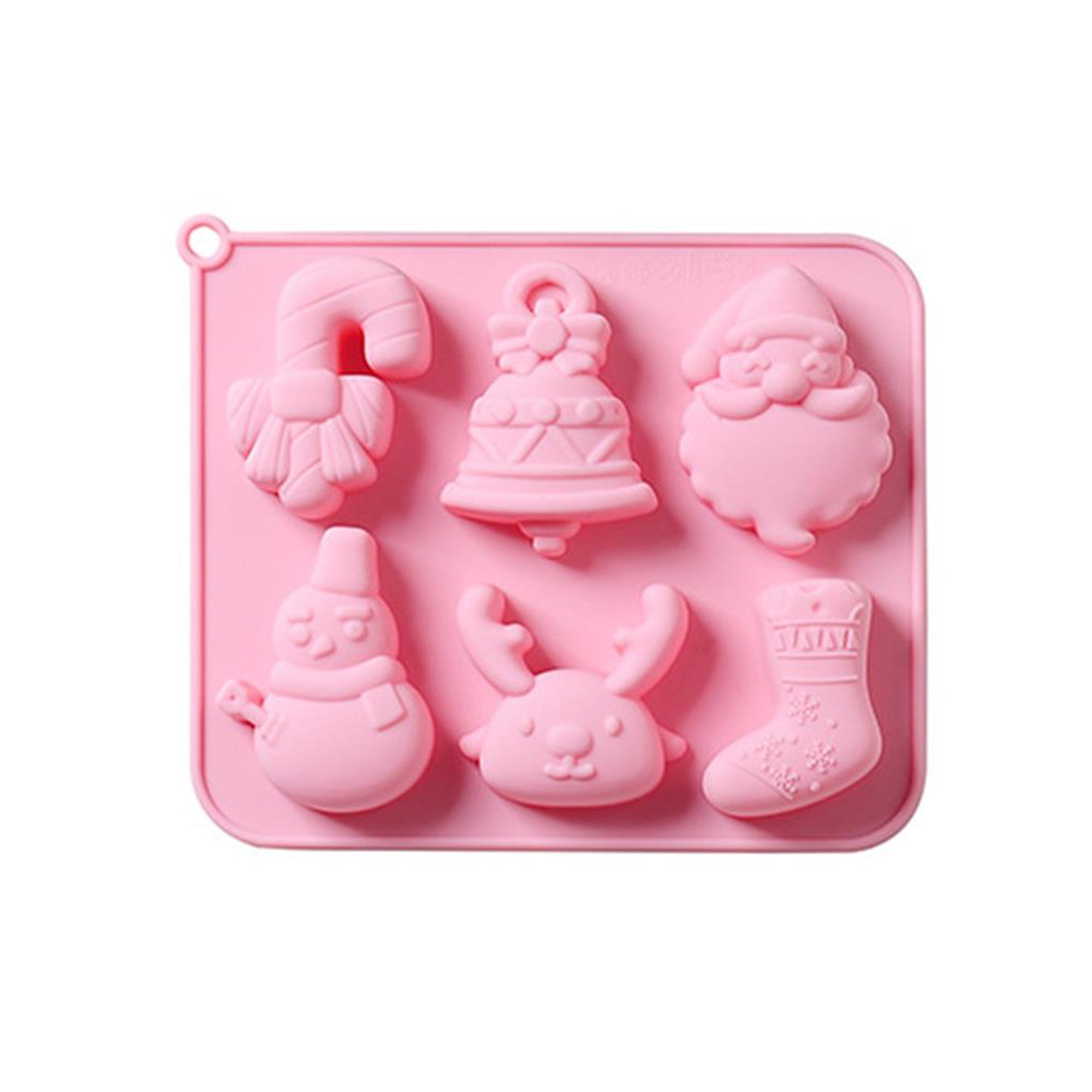 Wilton Molde de silicona para hornear y dulces para árbol de Navidad, 6  cavidades