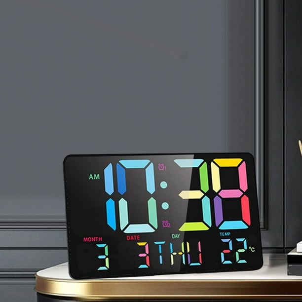 Reloj digital de 10 pulgadas Reloj calendario Pantalla grande Reloj  despertador Reloj de pared (negro)