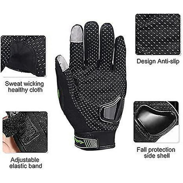 Guantes de moto para hombre, mujer, niños, guantes de moto transpirables,  pantalla táctil, guantes deportivos para moto, camping, scooter TUNC  Sencillez