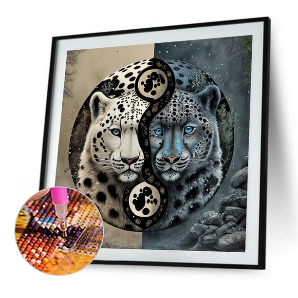 Cuadros Decorativos Kit de pintura por números, cuadro de arte al óleo de  leopardo DIY, decoración d Wdftyju de costura negro 4 estilos