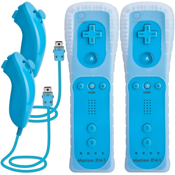 Mando a distancia y Nunchuk para Wii, mando a distancia Plus para Wii con  Motion Plus y Nunchuck, mando a distancia Joystick para Wii Control remoto  de juegos con funda de silicona