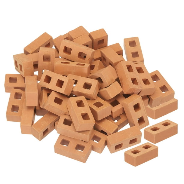 Diorama Supplies - 50 piezas de ladrillos de arcilla en miniatura para casa  en miniatura, ladrillos de micro patio, ladrillos pequeños, modelo de