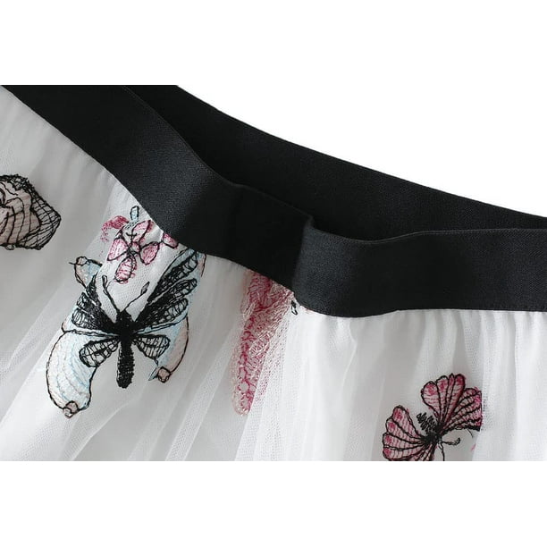 Falda tutú de tul elástica con 3 capas para mujer