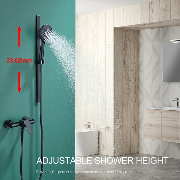 Accesorios de baño para el hogar, soporte de ducha, barra de pared de  soporte fija, barra de ducha ajustable, soporte de ducha de mano