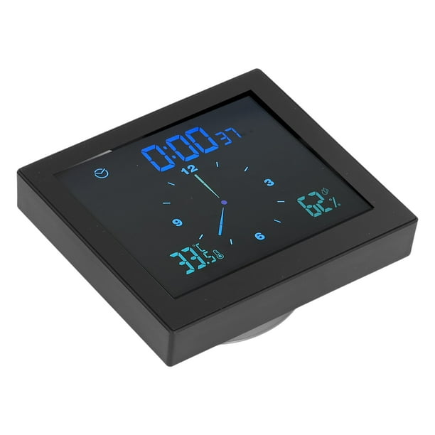 Reloj digital para baño Temporizador de ducha resistente al agua  Temporizador LCD ℃/℉ Temperatura Humedad Temporizador de cocina con soporte  para