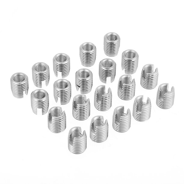 20 piezas insertos roscados de acero inoxidable sus303, m8 x 15mm