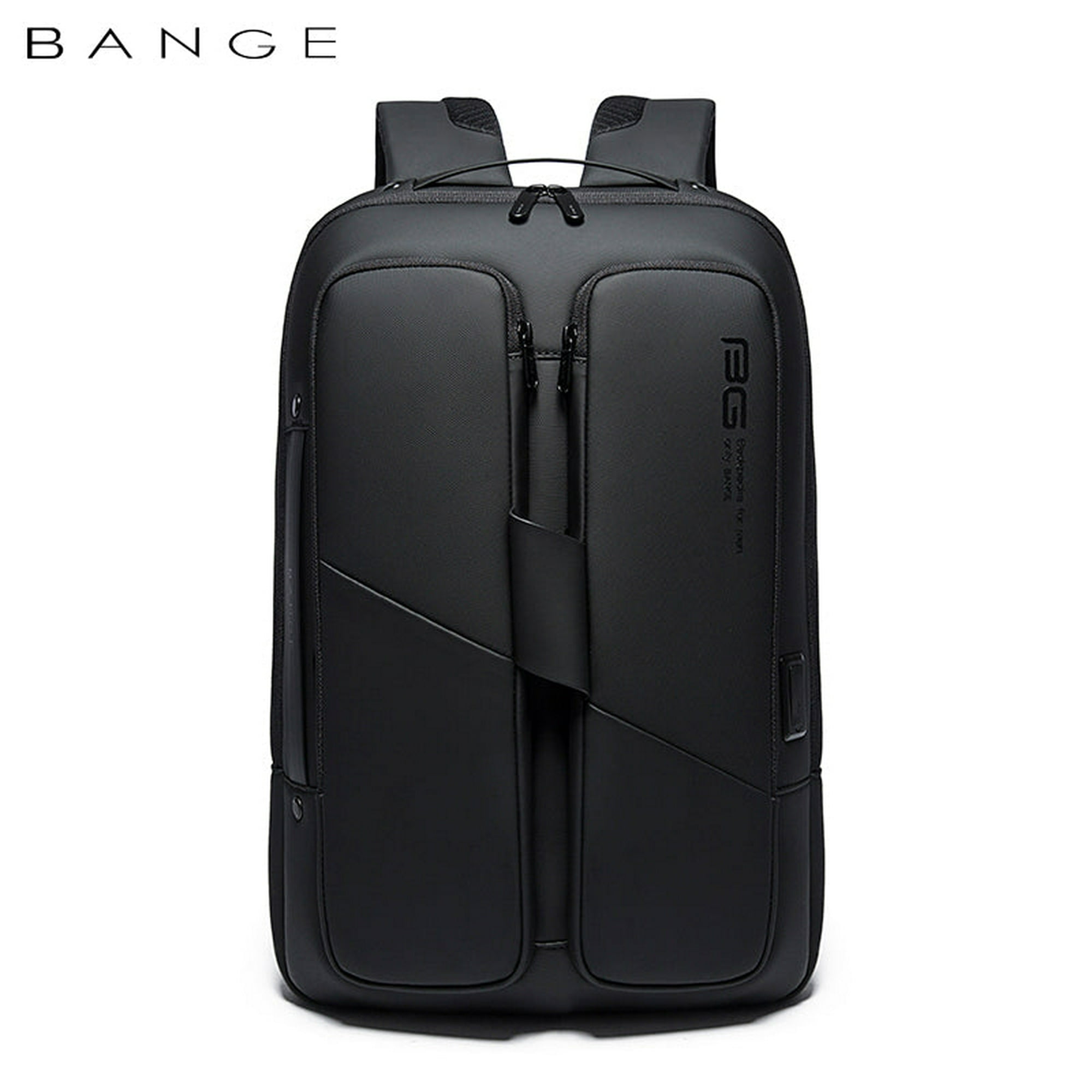 BANGE-mochila negra de moda para hombre, bolsa de viaje multifuncional,  impermeable, informal, escolar, 15,6 pulgadas