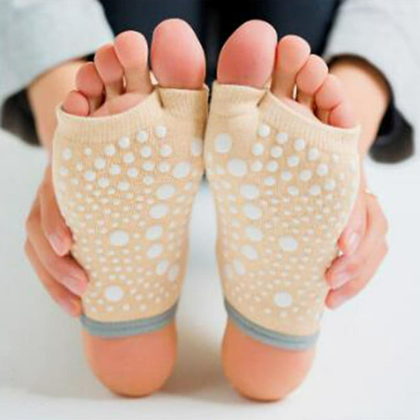 Paquete de 2 calcetines sin dedos para yoga, pilates, para mujer