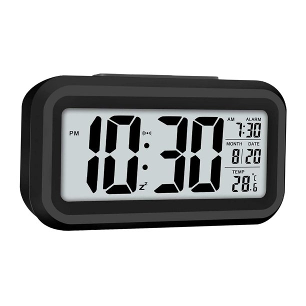 Pantalla Grande Salón Interior Reloj Fecha 12h 24h Negro