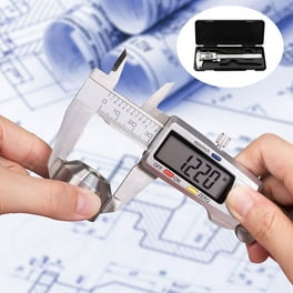 Calibrador digital 0-6/150mm herramienta de medición de calibre Vernier de  acero inoxidable con pantalla LCD grande, conversión en pulgadas/métrica
