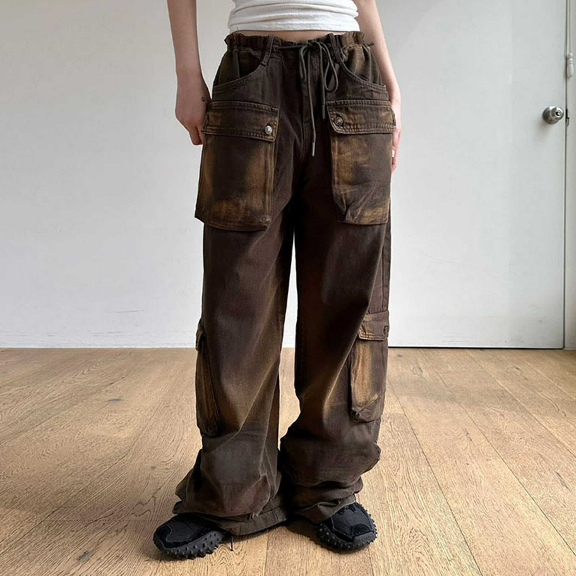 Pantalones retro de mujer Pantalones vintage de gran tamaño