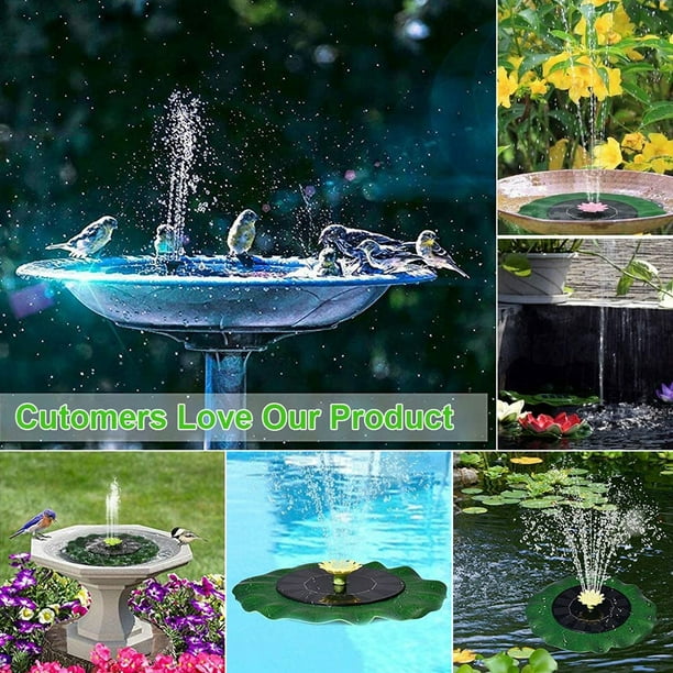 Muyoka Fuente solar con 5 boquillas Bomba de agua solar Fuente flotante  Decoración de jardín Fuente solar Kit de jardín Paisaje Fuente de piscina  de peces para baño de pájaros al aire