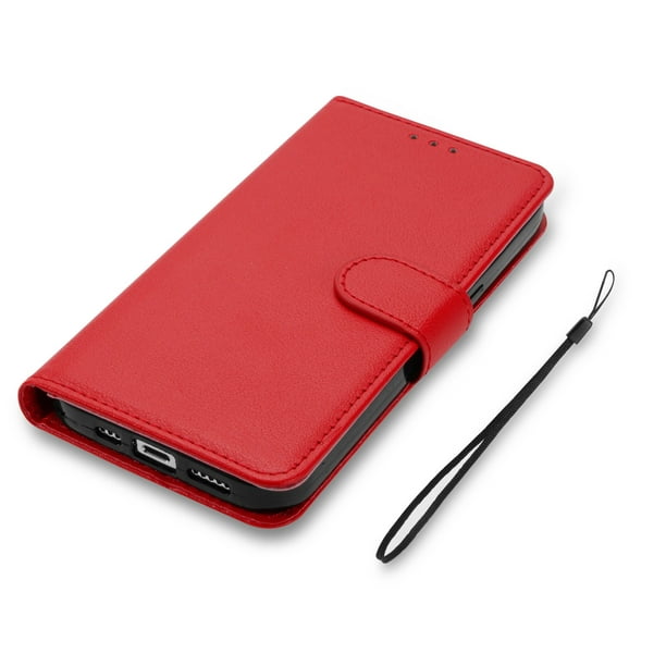 Funda Libro Xiaomi Redmi Note 9 Pro Cuero Roja