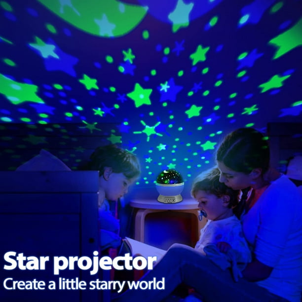 Moredig Lampara Proyector Infantil 360° Rotación y 8 Modos Iluminación  Proyector