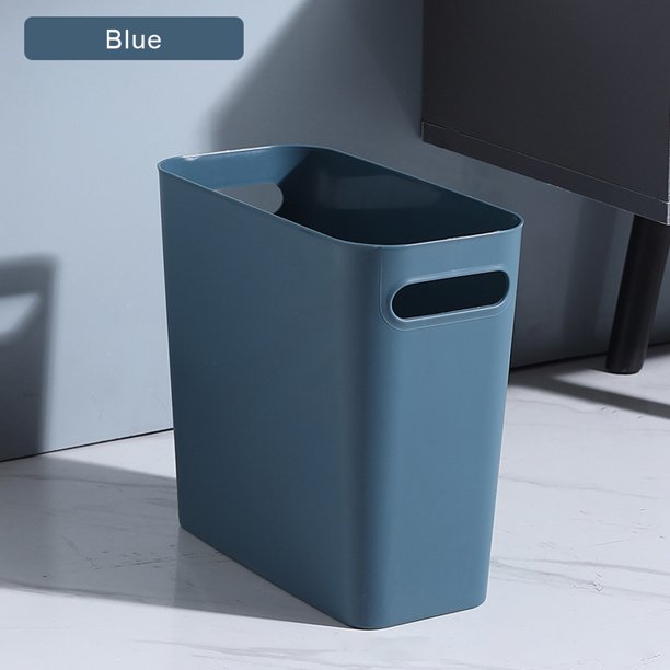 mDesign - Pequeña papelera rectangular de plástico para basura, recipiente  para basura con asas para baño, cocina, oficina en casa, dormitorio