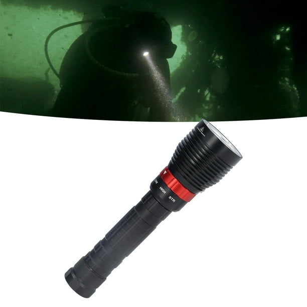 Linterna de buceo profesional 18650 Linterna de buceo de alta potencia Luz  recargable Lámpara subacuática IPX8 Linterna de buceo impermeable