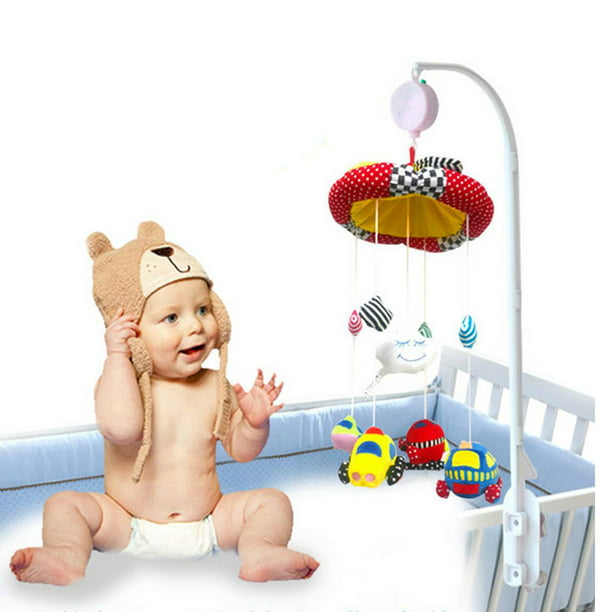 Cuna móvil para bebé con luces y música relajante, incluye proyector de  lámpara de tejado, cuna musical, juguetes de guardería para bebés de 0 y  mayor Blanco CUTICAT móvil musical cuna infantil