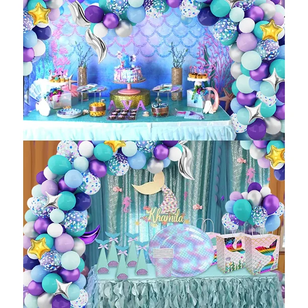 Juego de globos de sirena Digital de 5 años y 32 pulgadas, decoración para  fiesta de cumpleaños y Ba Sincero Electrónica