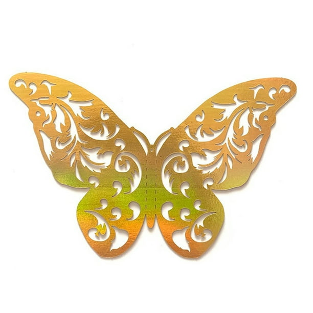 Mariposas Decorativas Dorado Amarillo 12pcs