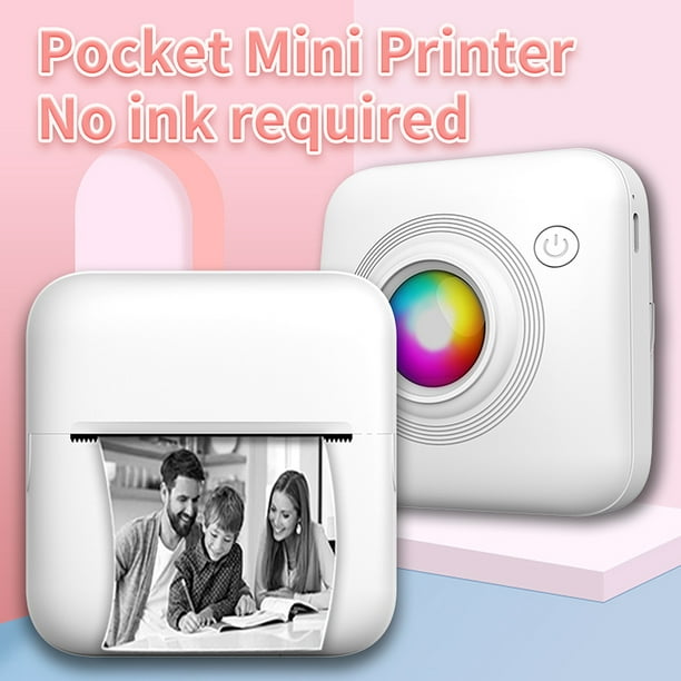 Mini impresora portátil, mini impresora de bolsillo con 6 rollos de papel  de impresión, impresora térmica de fotos para álbumes de recortes, notas de