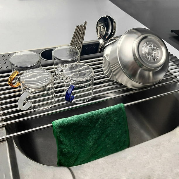 Rejilla para secar platos enrollable Cocina sobre el fregadero