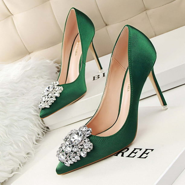 Zapatos tacón alto diamantes de imitación para mujer, sexis finos puntiagudos Wmkox8yii hfjk692 | Walmart en línea
