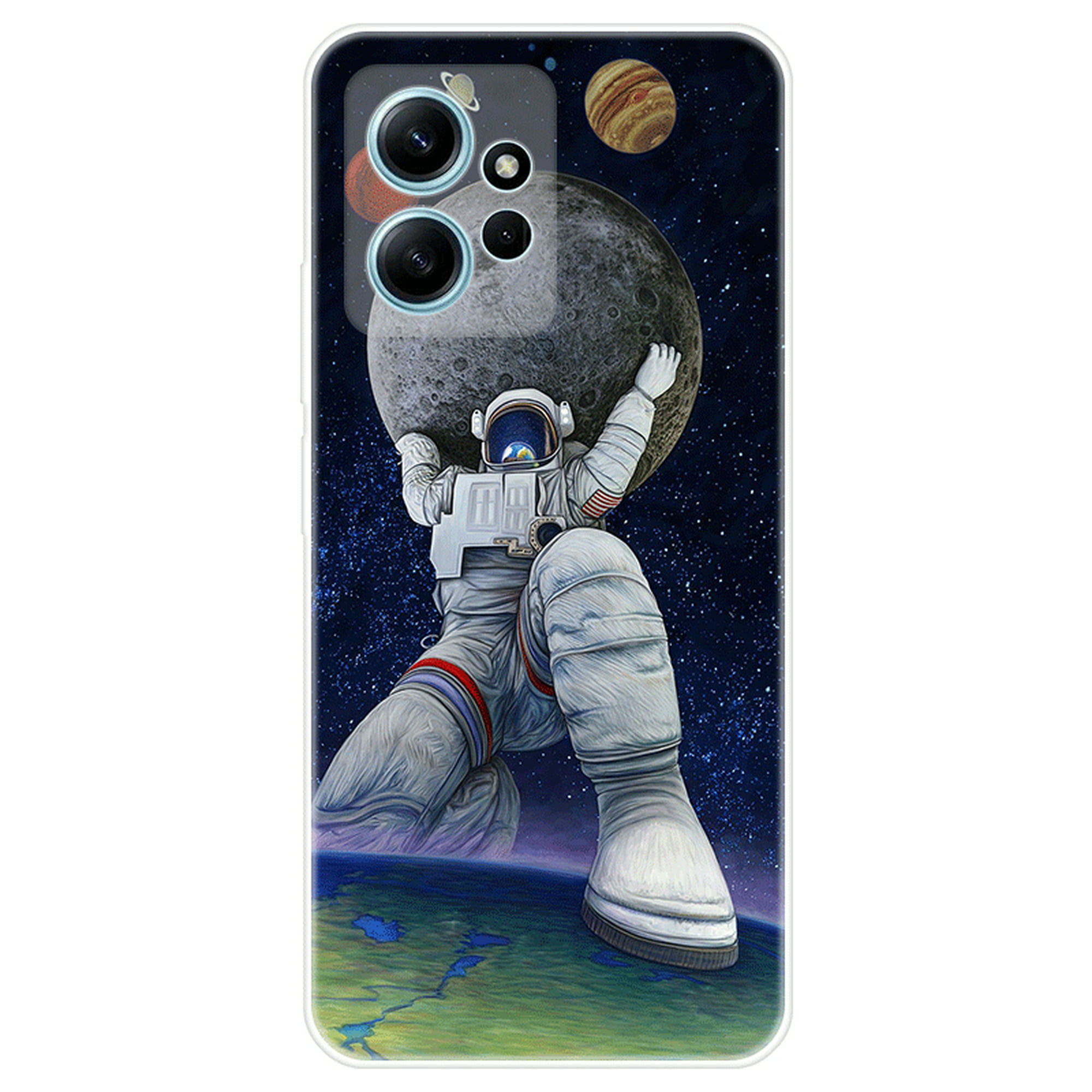 Xiaomi Redmi Note 12 4G Global Phone Casing Cute Astronaut Cactus Color  Caramelo Silicona Suave TPU Funda