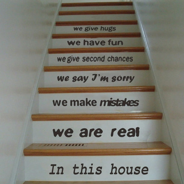 Amor paciencia escaleras cita arte Vinilo calcomanía de la pared habitación  la alegría paz Happy Family Home House Escalera