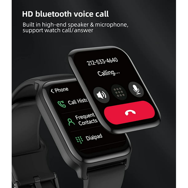 Reloj inteligente con llamada Bluetooth, rastreador de actividad física  Alexa Pantalla táctil HD de 1.8 integrada con frecuencia cardíaca, oxígeno  en sangre, sueño, reloj inteligente para hombres, mujeres, compatible con  iPhone AndroidBlack