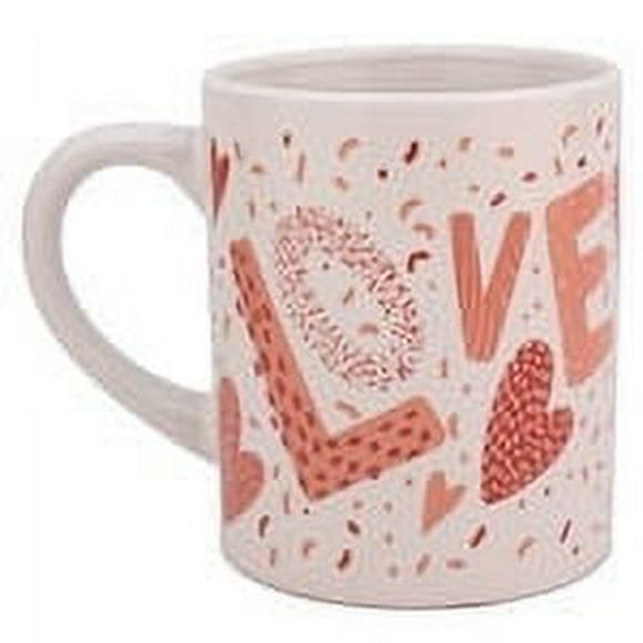tarro de cerámica colección san valentín con diseño love con corazones rojos y rosas 296 ml
