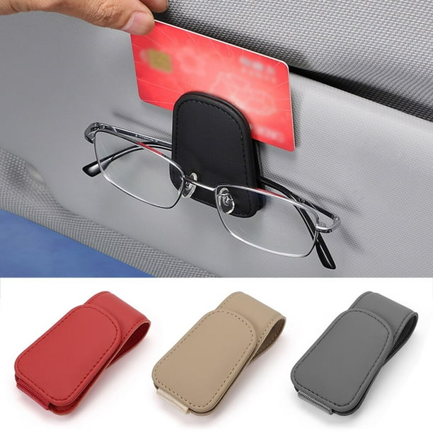 Caja de gafas de parasol de coche Universal para coche, Clip para gafas de  sol, soporte para tarjeta, estuche de bolígrafo, accesorios para coche